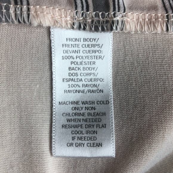 Loft Pale Pink and Gray Striped Tee - Size Small - Picture 6 of 7